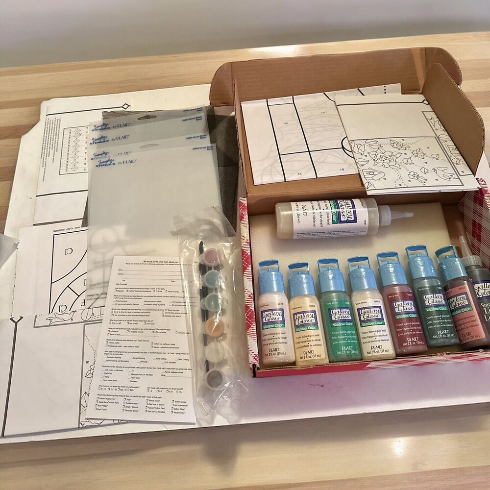 New Plaid Gallery Glass Innovations Liquid Lead Paint And Stencils All Sealed